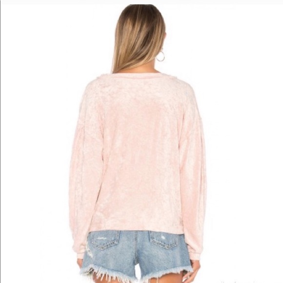 Free People Baby Pink Velvet Pullover - Picture 3 of 5